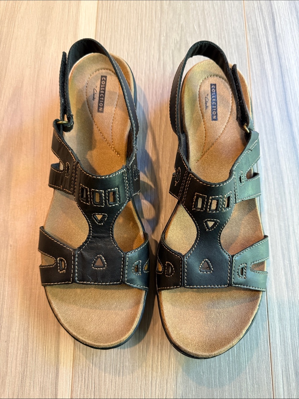 Collections by Clark Women's Black Leisa Lakelyn Slingback Sandals Size 12